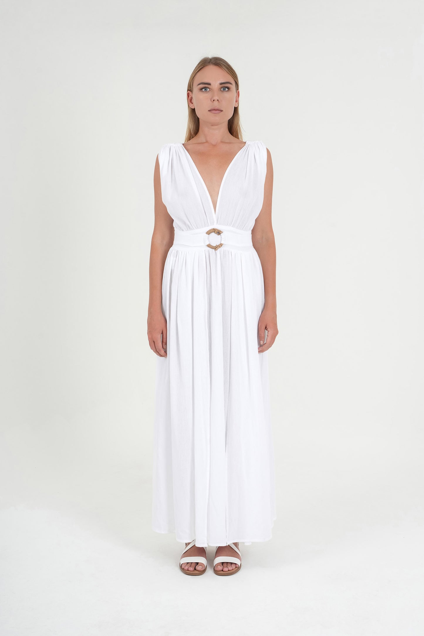 Alaya Deep V-Neck Dress