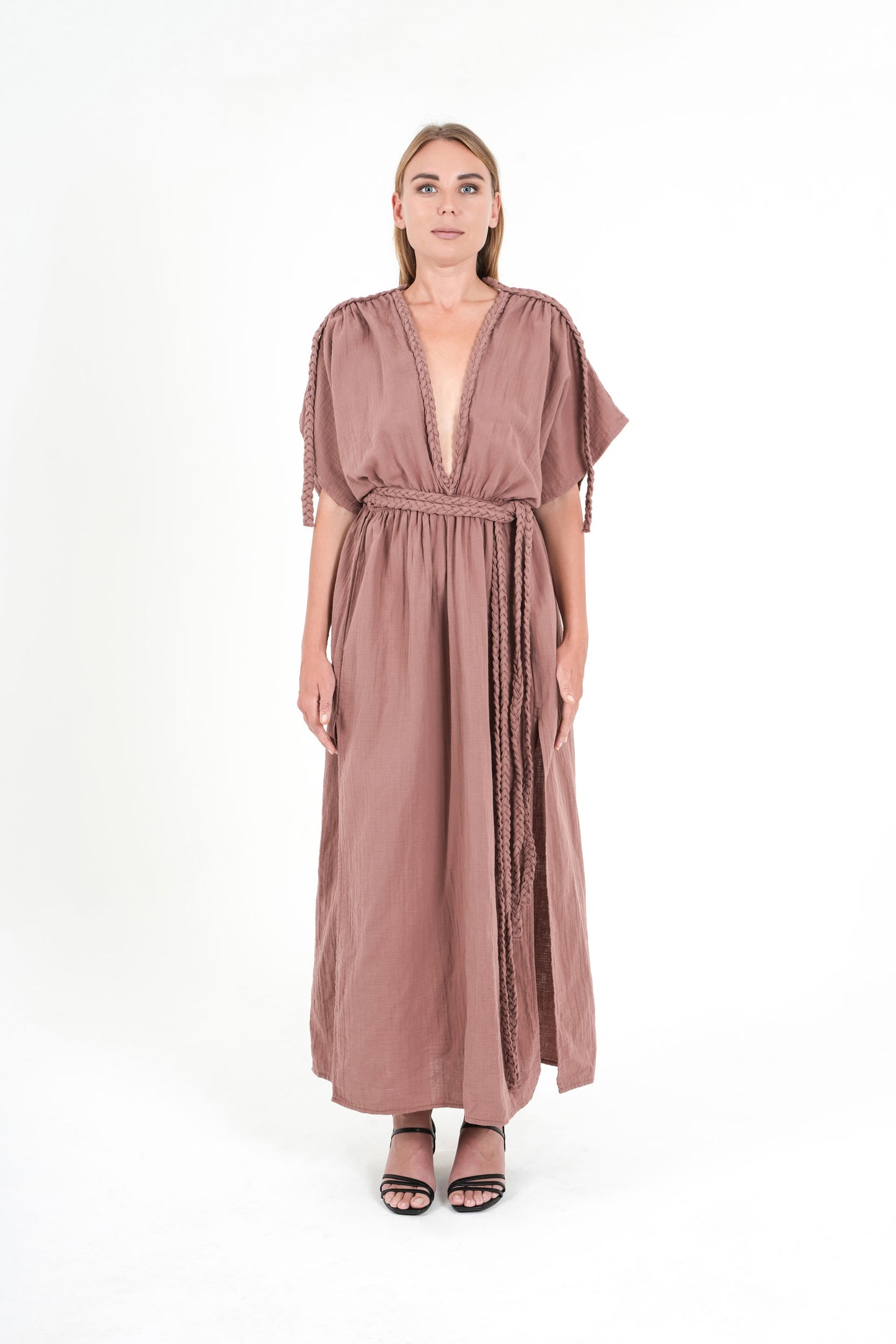 Eclectic Wide Sleeve Dress - Dusty Rose