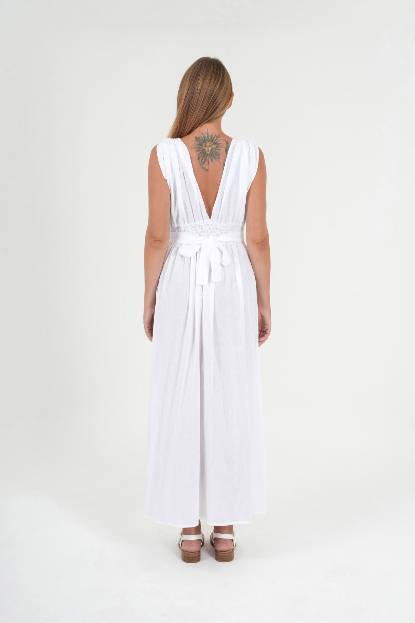 Alaya Deep V-Neck Dress