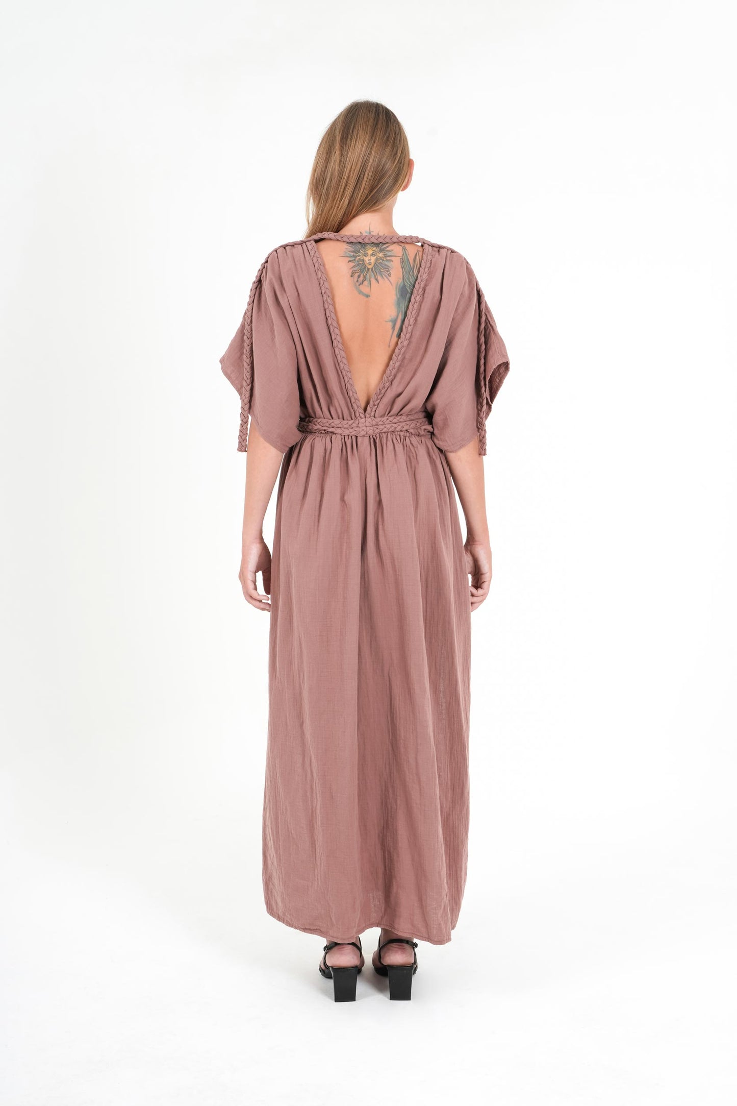 Eclectic Wide Sleeve Dress - Dusty Rose