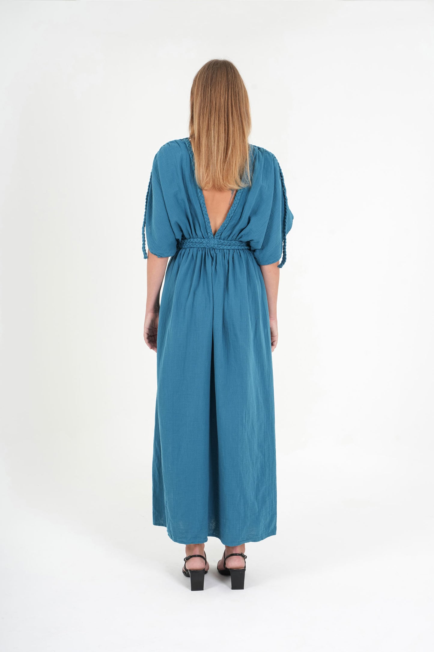 Eclectic Wide Sleeve Dress - Oil Blue