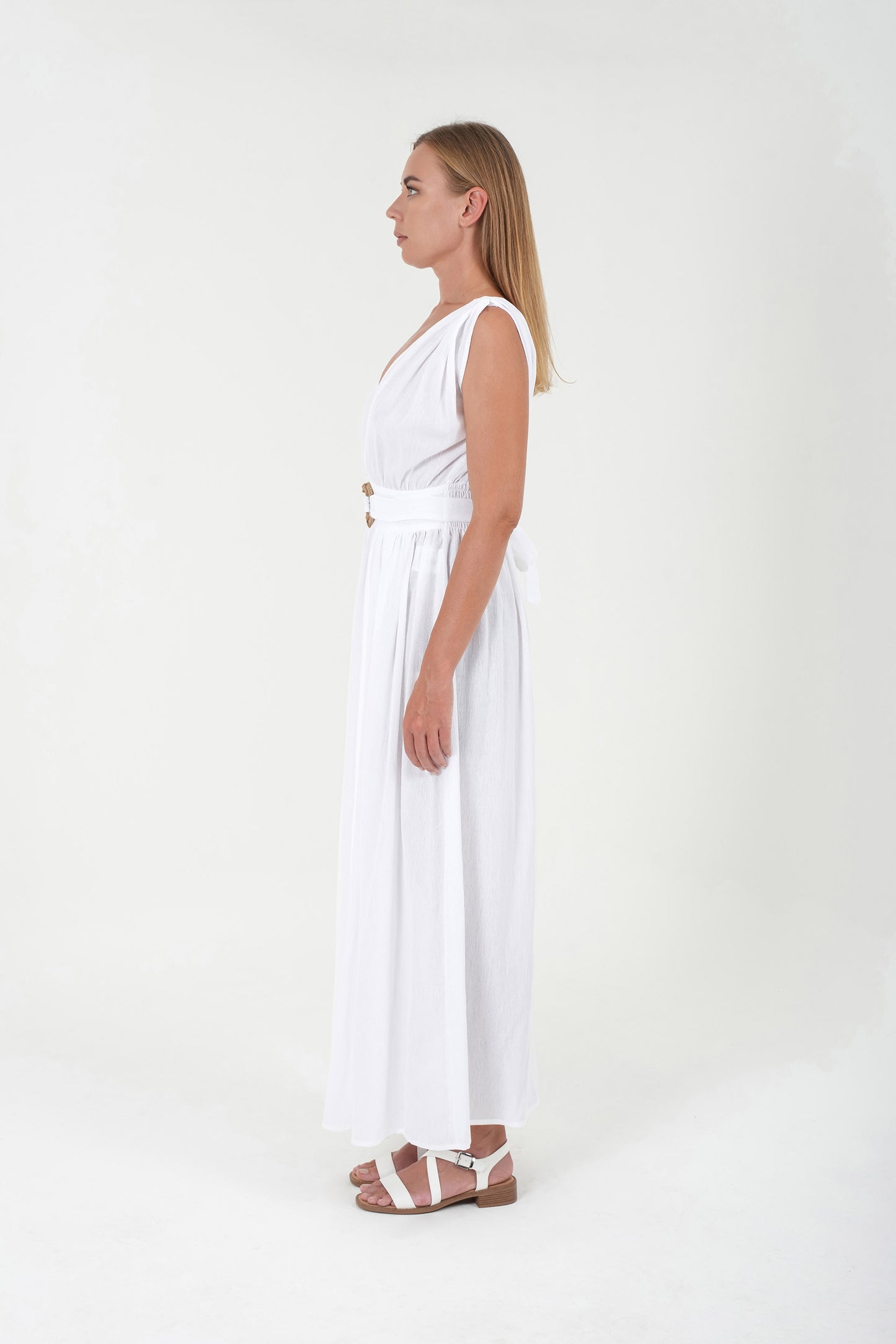 Alaya Deep V-Neck Dress