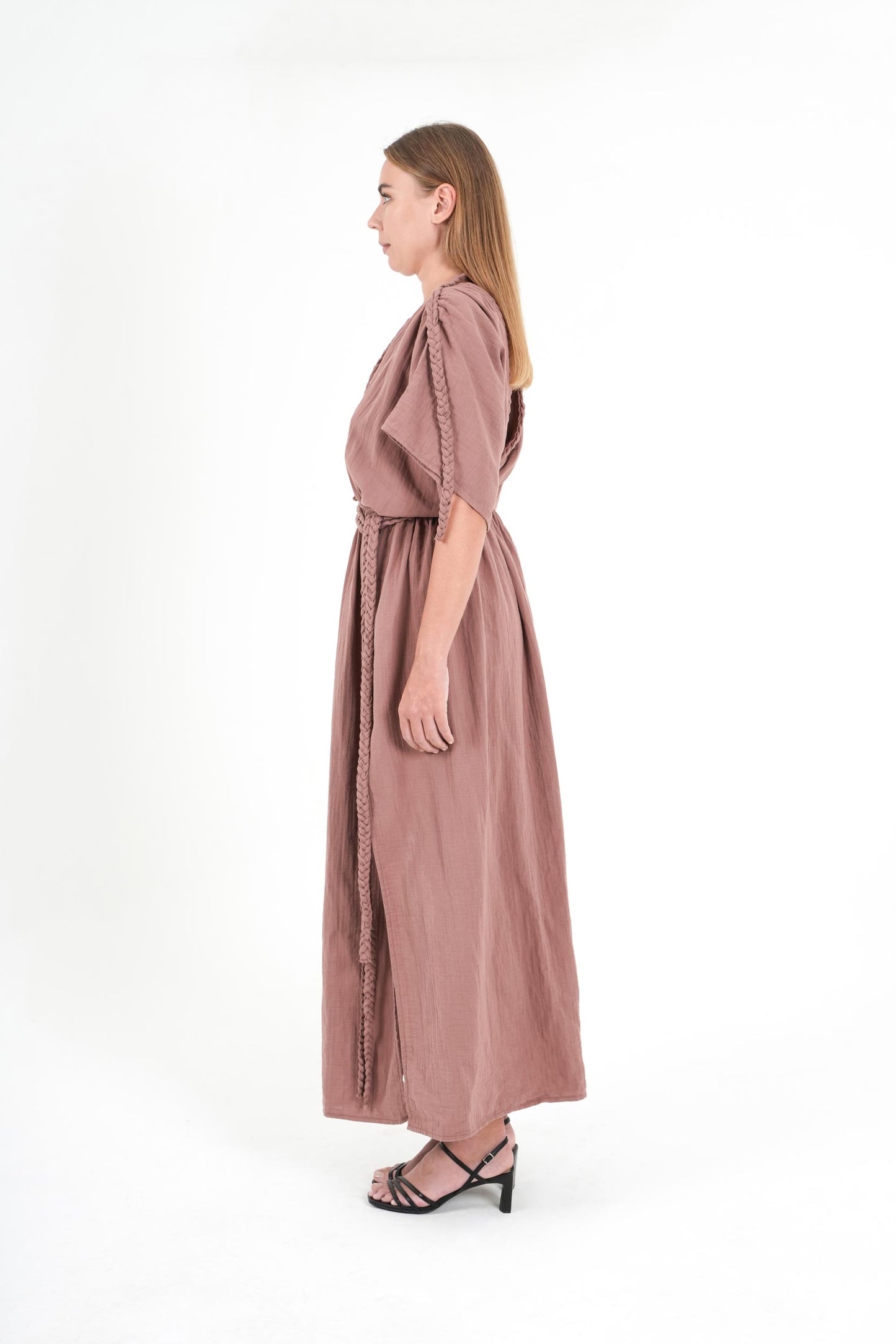 Eclectic Wide Sleeve Dress - Dusty Rose