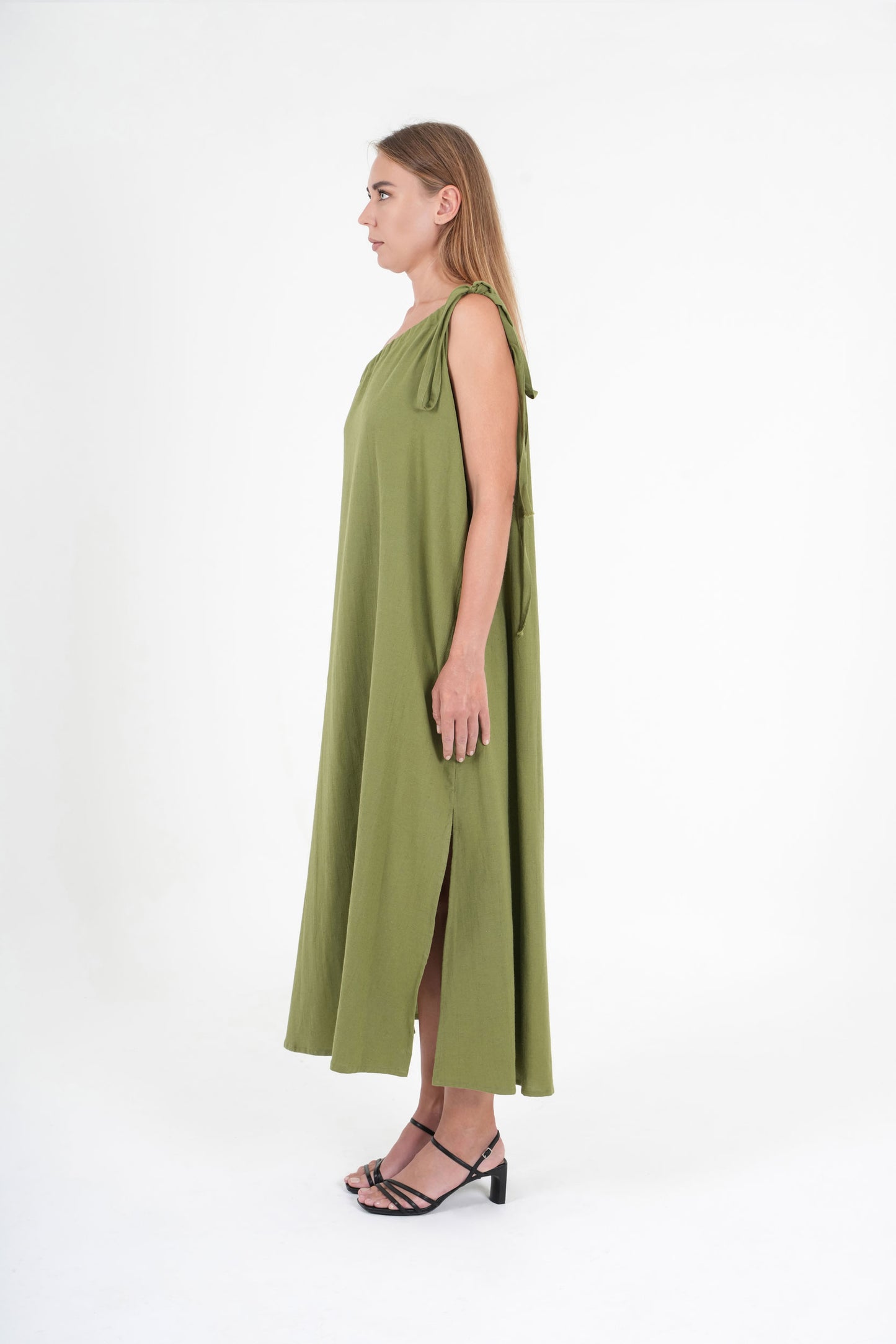 Linum One-Shoulder Maxi Dress