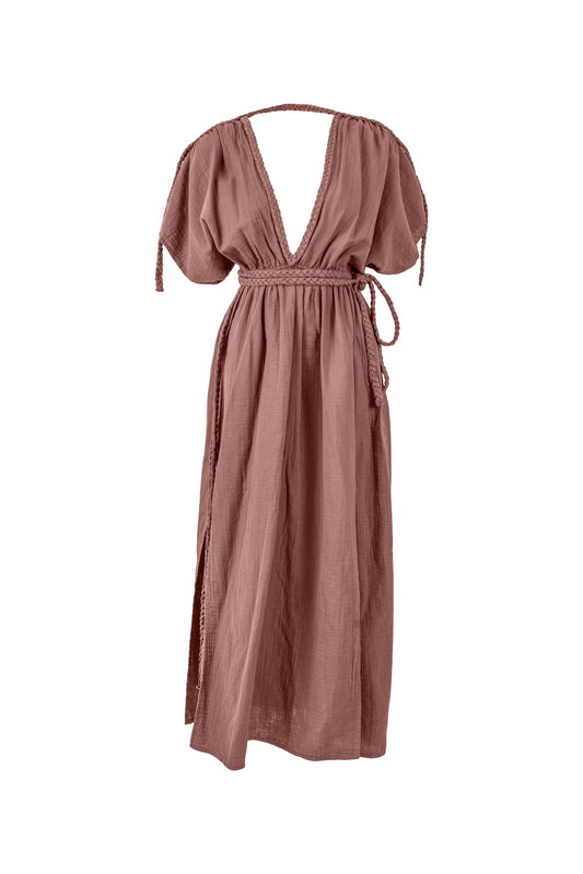 Eclectic Wide Sleeve Dress - Dusty Rose