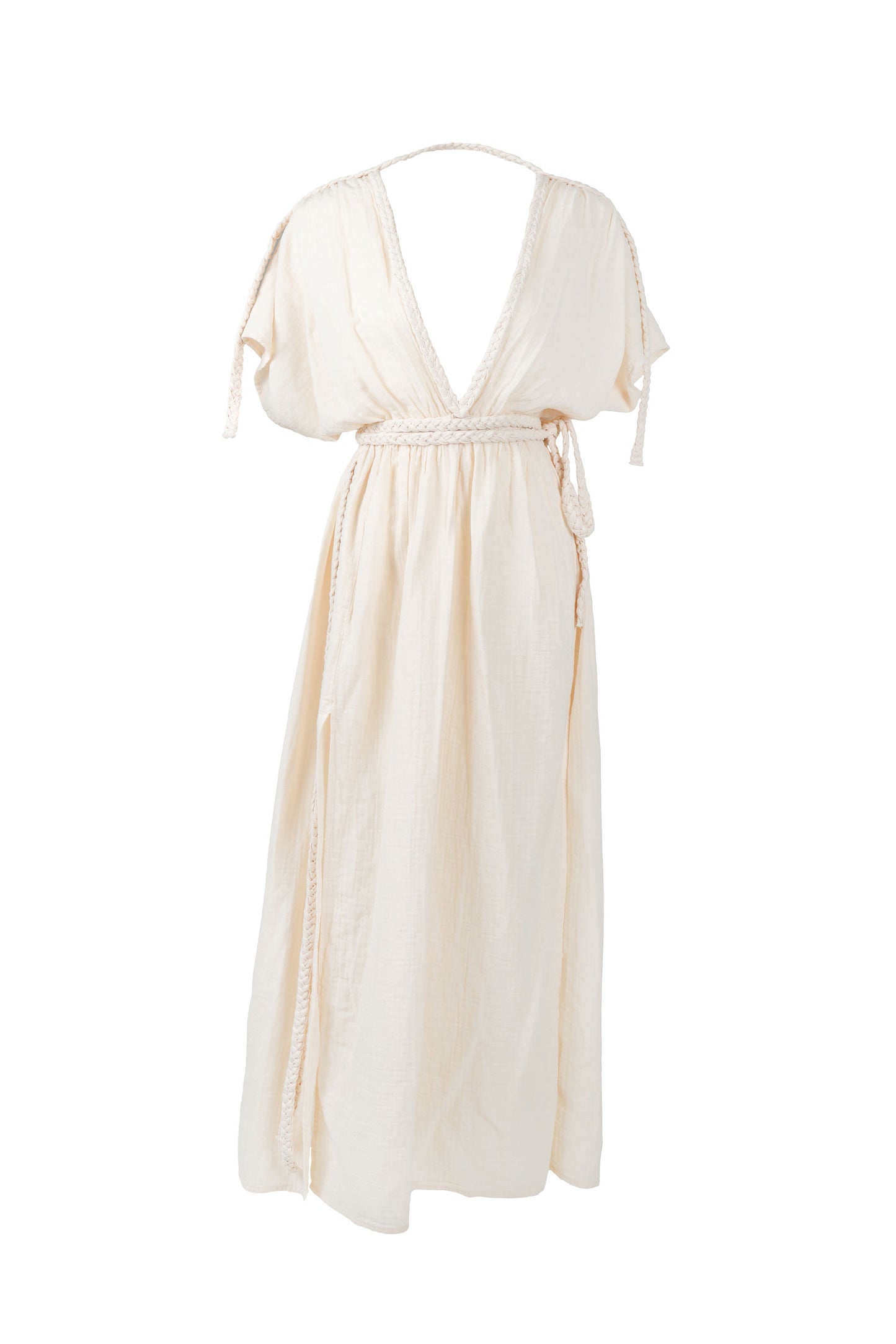 Eclectic Wide Sleeve Dress - Natural White