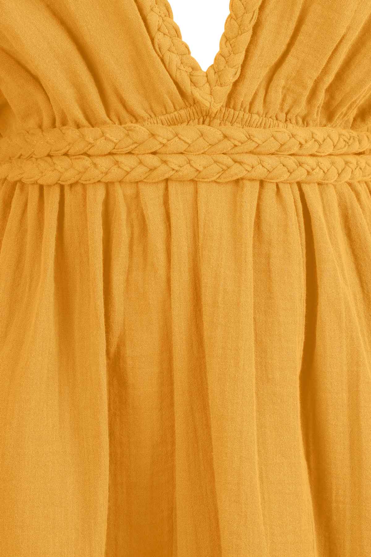 Eclectic Wide Sleeve Dress - Mustard Yellow