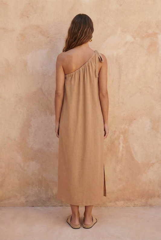 Linum One-Shoulder Maxi Dress