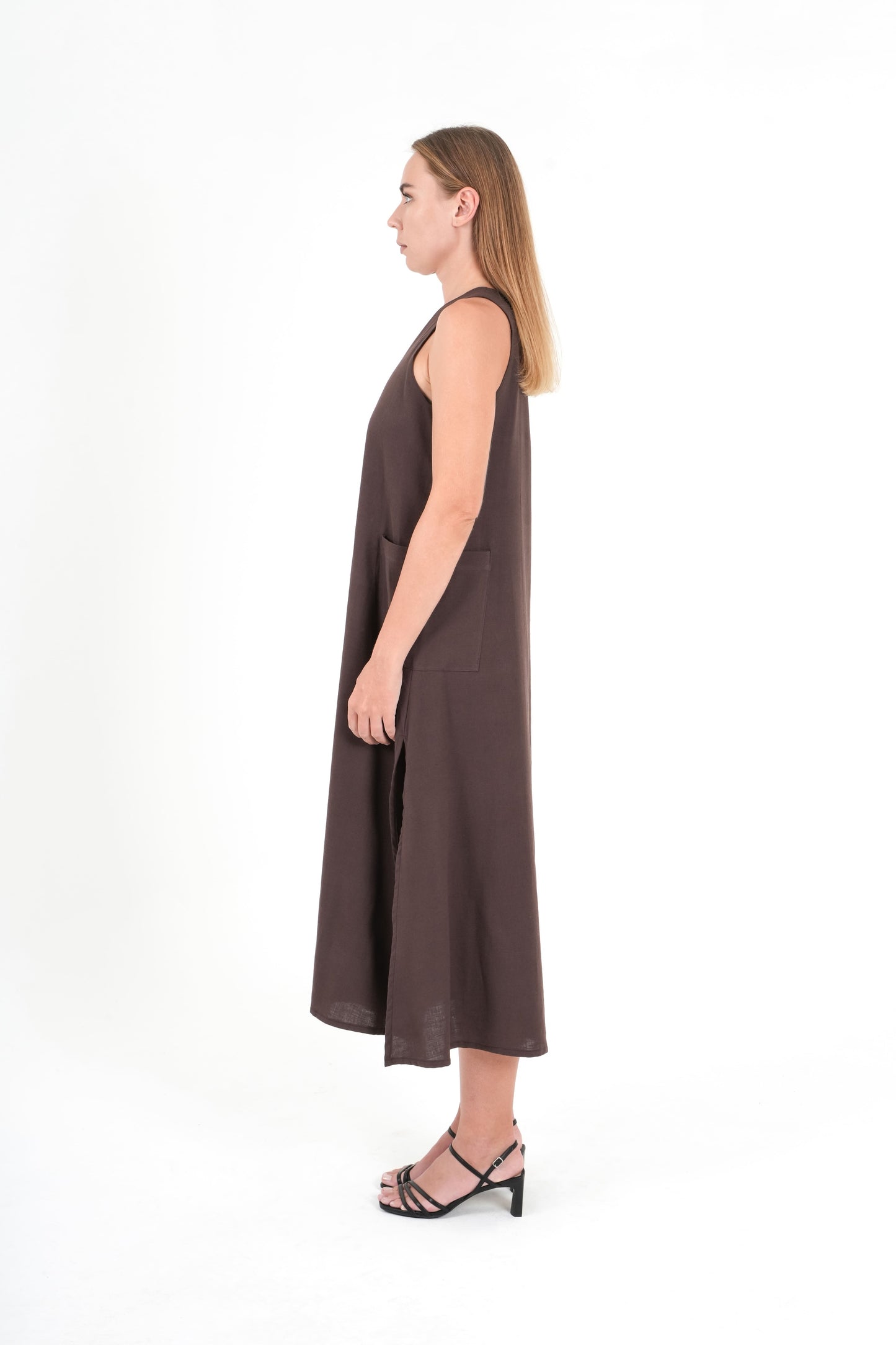 Bitter Pocket Maxi Dress - Brown