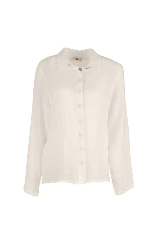 Beige Button-Down Summer Shirt
