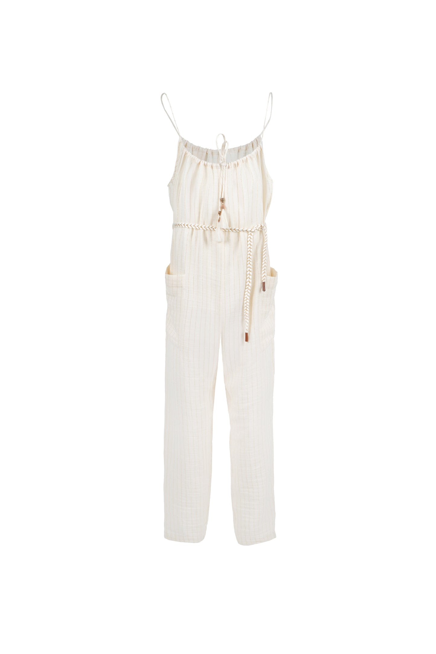 Ecru Stripped Jumpsuit