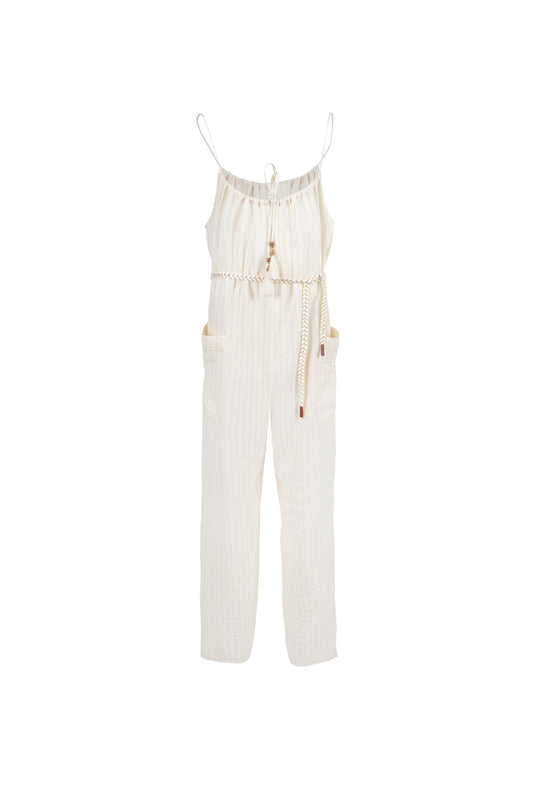 Ecru Stripped Jumpsuit