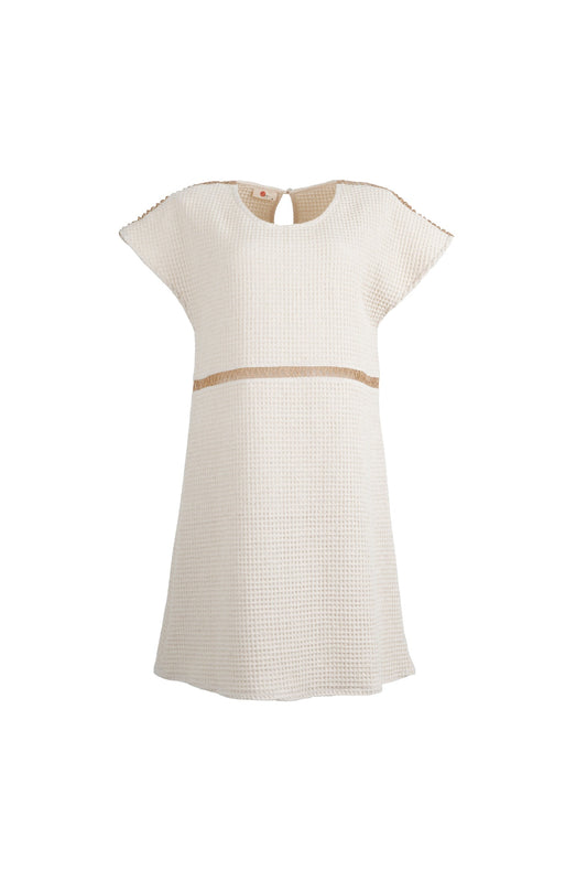 Adorn  Above-the-Knee Waffle Cotton Dress