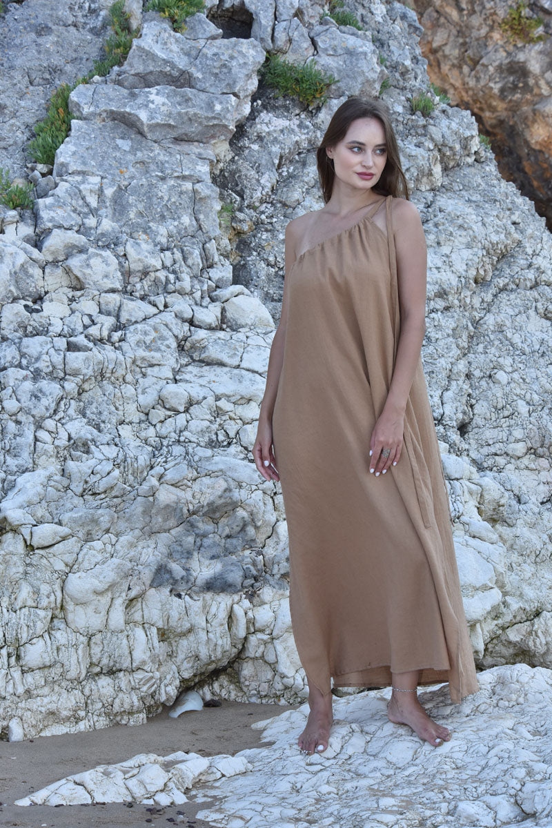 Linum Dress Biscuit