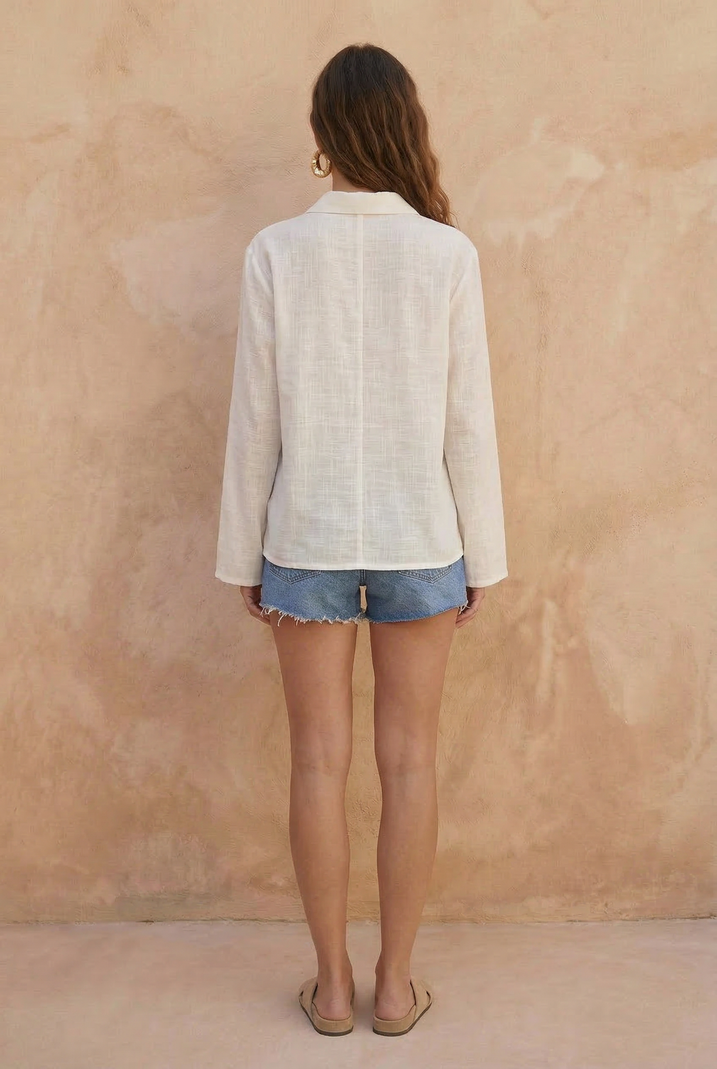 Beige Button-Down Summer Shirt