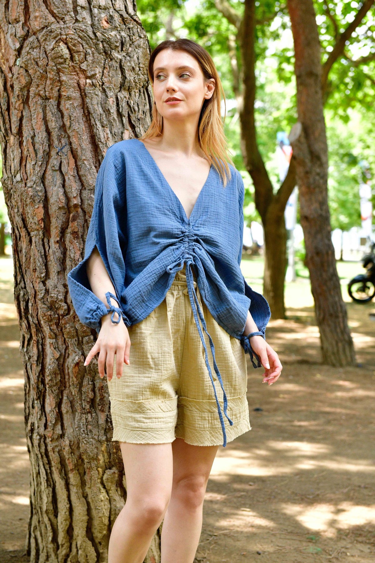 Indigo Blouse & Short Set