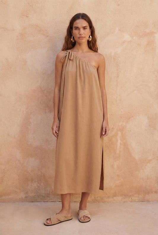 Linum One-Shoulder Maxi Dress