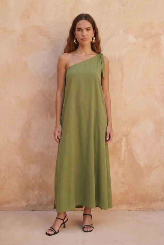 Linum One-Shoulder Maxi Dress