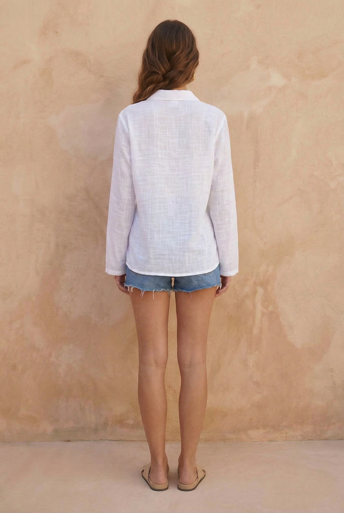 White Button-Down Summer Shirt