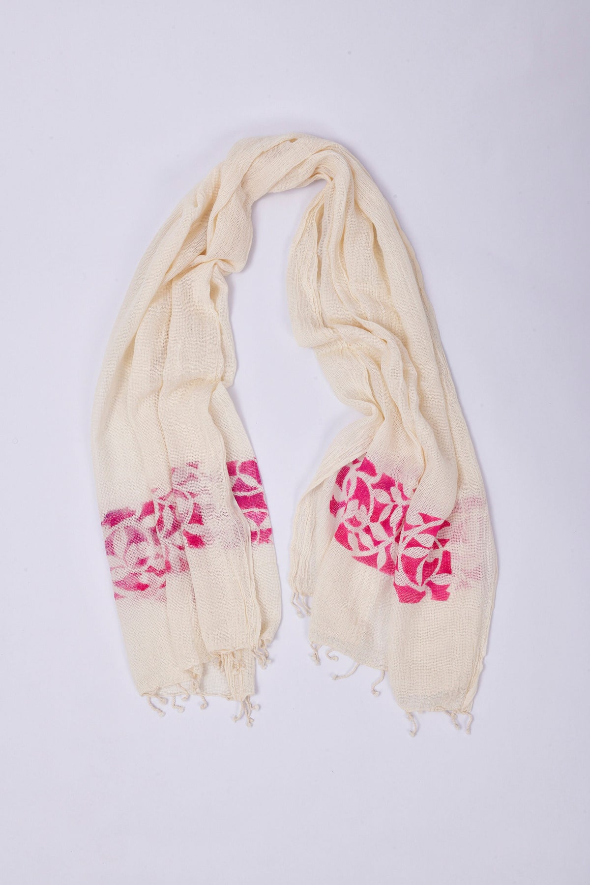 Handcrafted Natural Crinkle Cotton Shawl