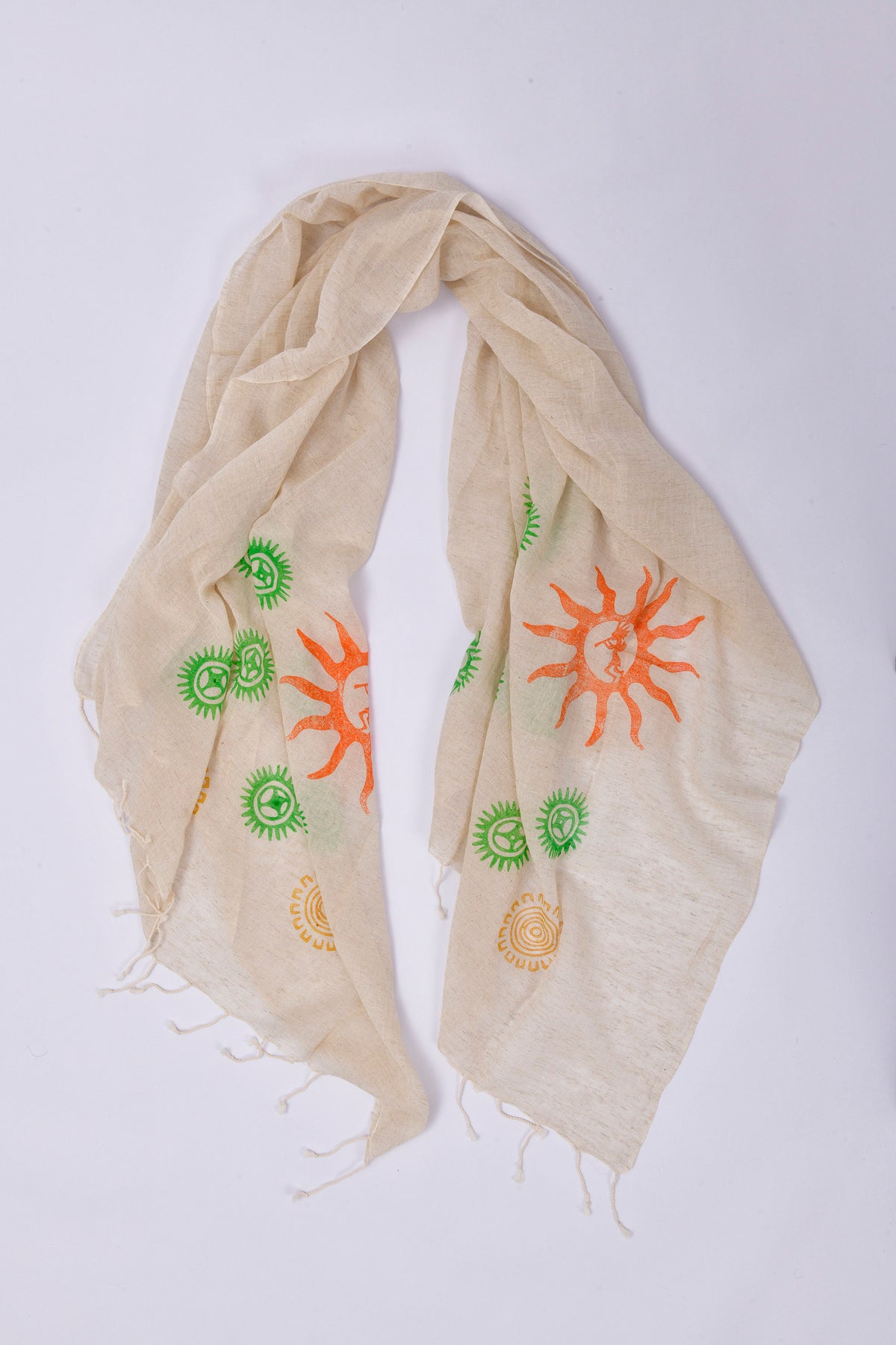 Handcrafted Natural Crinkle Cotton Shawl