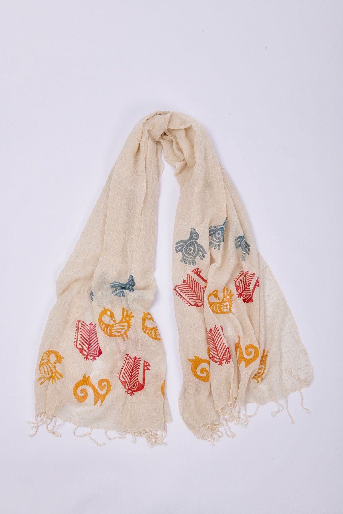 Handcrafted Natural Crinkle Cotton Shawl