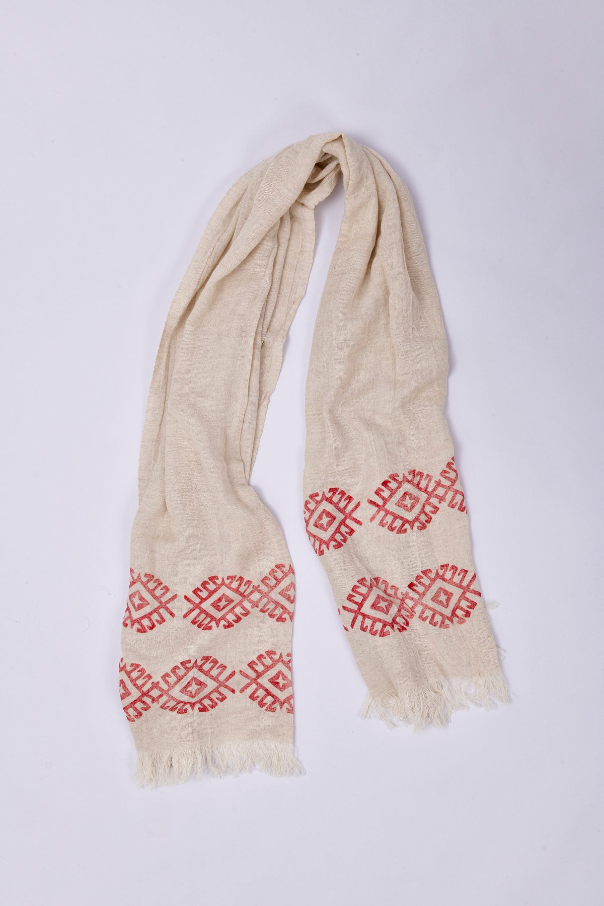 Handcrafted Natural Crinkle Cotton Shawl
