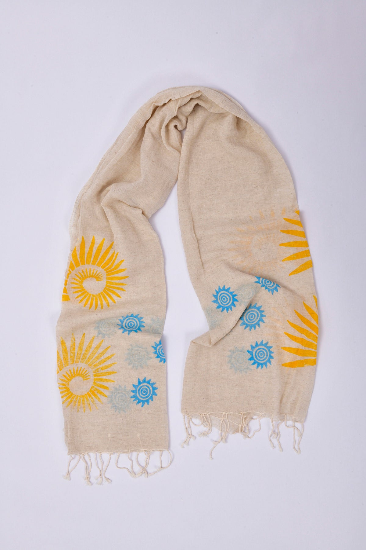 Handcrafted Natural Crinkle Cotton Shawl