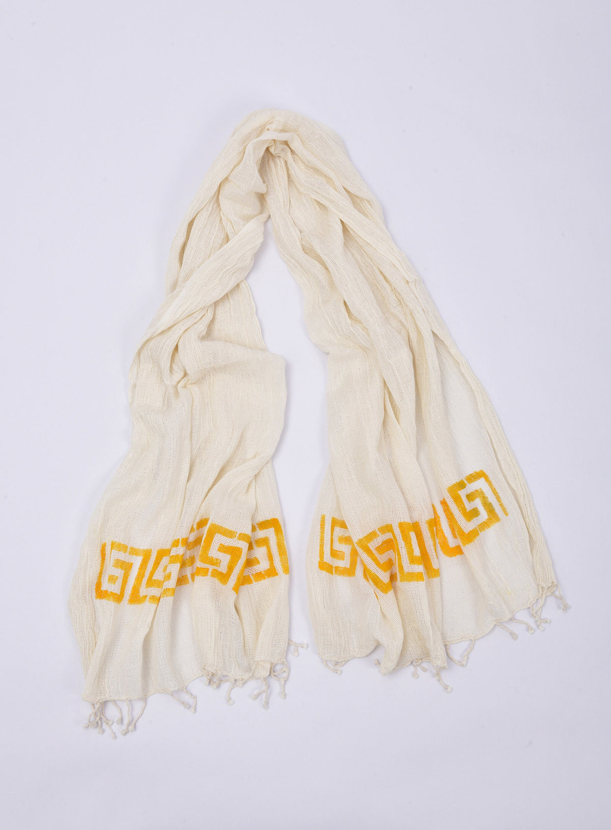 Handcrafted Natural Crinkle Cotton Shawl