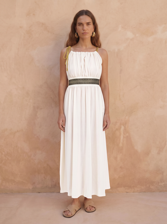 Meandros Dress White